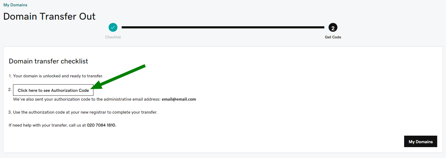 Transferring domains between providers