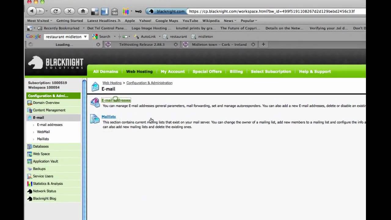 Setting up email hosting for a new domain